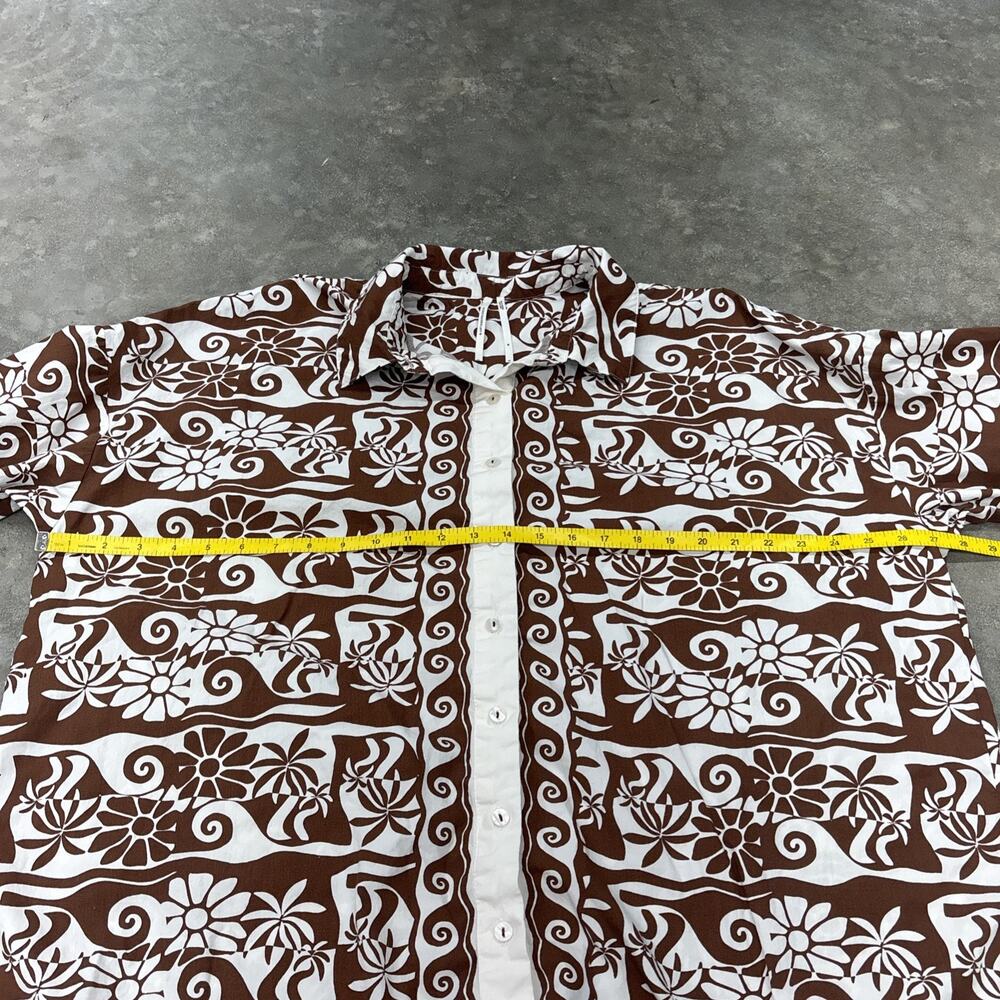 By Anthropologie Poplin Long Sleeve Button Down Shirt Oversized Printed Top Med - Picture 6 of 10